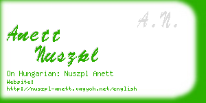 anett nuszpl business card